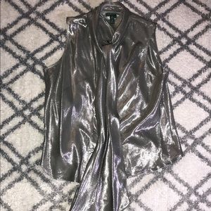 RALPH LAUREN SILK AND METALLIC SHIRT